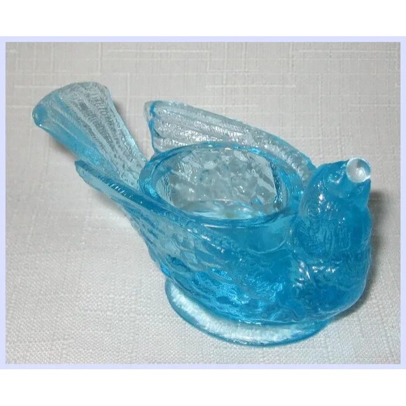 Lot of 2 McKee Glass EAPG Bird with Berry Open Salt Cellar 3 1/2" x 2" 1 3/4" 1 - Picture 3 of 10